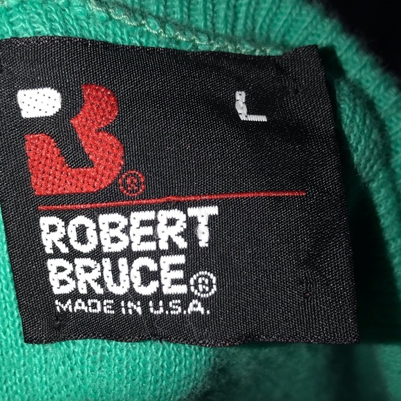 Robert Bruce Green Made in the USA V Neck Pullover Mens Sweater Size Large - Picture 4 of 5